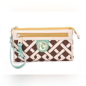 Spartina 449 NWT Madison Canvas leather Wristlet Wallet.